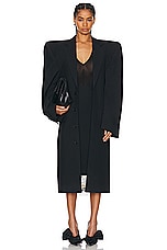 Balenciaga Cut Away Boxy Coat in Black, view 1, click to view large image.