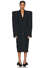 Balenciaga Cut Away Boxy Coat in Black, view 2, click to view large image.