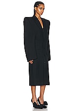 Balenciaga Cut Away Boxy Coat in Black, view 3, click to view large image.