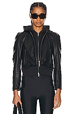 Balenciaga Patched Racer Jacket in Black, view 1, click to view large image.