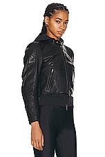 Balenciaga Patched Racer Jacket in Black, view 2, click to view large image.