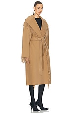 Balenciaga Fringe Coat in Praline Beige, view 2, click to view large image.