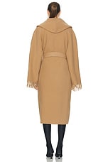 Balenciaga Fringe Coat in Praline Beige, view 3, click to view large image.