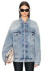 Balenciaga Large Fit Jacket in Iced Blue, view 1, click to view large image.