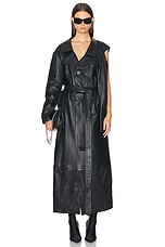 Balenciaga Flatground Trench Coat in Black, view 1, click to view large image.