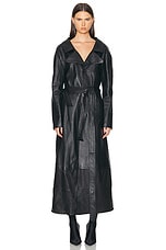 Balenciaga Flatground Trench Coat in Black, view 2, click to view large image.