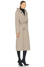 Balenciaga Fitted Trench Coat in Dark Beige, view 2, click to view large image.