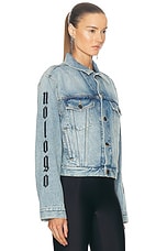 Balenciaga Small Fit Jacket in Iced Blue, view 3, click to view large image.