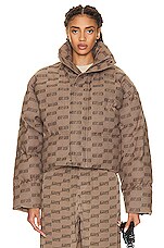 Balenciaga Bb Monogram Puffer Jacket - Brown