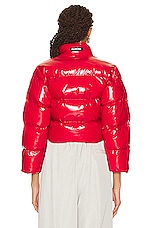 Balenciaga Shrunk Puffer Jacket in Red, view 3, click to view large image.