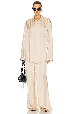 Balenciaga Pyjama Pant in Champagne Beige, view 4, click to view large image.