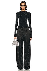 Balenciaga Crystal Pyjama Pant in Black, view 4, click to view large image.