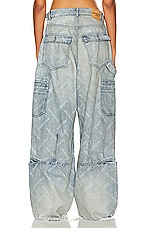 Balenciaga Cargo Pant in All Over Dirty Blue, view 4, click to view large image.