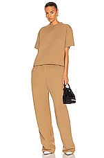 Balenciaga BB Corp Jogging Pant in Oat, view 5, click to view large image.