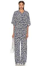 Balenciaga Pyjama Pants in Blue & Dirty White, view 4, click to view large image.