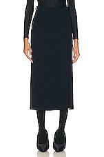 Balenciaga Slit Tailored Skirt in Dark Navy, view 1, click to view large image.