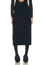Balenciaga Slit Tailored Skirt in Dark Navy, view 4, click to view large image.