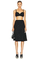 Balenciaga Tweed Midi Skirt in Black, view 4, click to view large image.