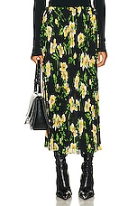 Balenciaga Pleated Skirt in Black & Yellow, view 1, click to view large image.