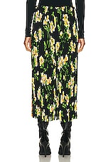 Balenciaga Pleated Skirt in Black & Yellow, view 3, click to view large image.