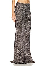 Balenciaga Maxi Skirt in Brown & Gold, view 2, click to view large image.