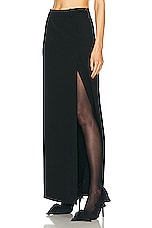 Balenciaga Slit Tailored Skirt in Black, view 3, click to view large image.