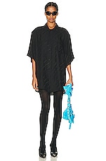 Balenciaga Short Sleeve Minimal Shirt in Black, view 1, click to view large image.