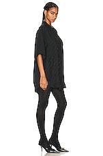 Balenciaga Short Sleeve Minimal Shirt in Black, view 2, click to view large image.