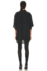 Balenciaga Short Sleeve Minimal Shirt in Black, view 3, click to view large image.