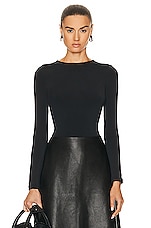 Balenciaga Long Sleeve Back Knot Top in Black, view 1, click to view large image.