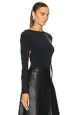 Balenciaga Long Sleeve Back Knot Top in Black, view 2, click to view large image.