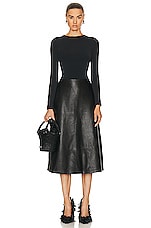 Balenciaga Long Sleeve Back Knot Top in Black, view 4, click to view large image.