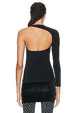 Balenciaga Asymmetric Top in Black, view 4, click to view large image.