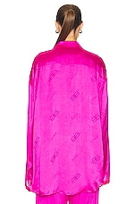 Balenciaga Long Sleeve Minimal Shirt in Lipstick Pink, view 3, click to view large image.