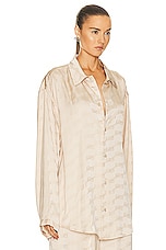 Balenciaga Long Sleeve Minimal Shirt in Champagne Beige, view 2, click to view large image.