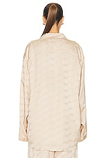 Balenciaga Long Sleeve Minimal Shirt in Champagne Beige, view 3, click to view large image.