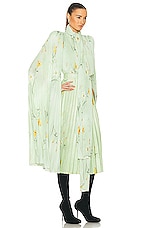Balenciaga Scarf Pleated Blouse in Green, view 2, click to view large image.