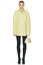 Balenciaga Cocoon Shirt in Light Yellow & White, view 2, click to view large image.