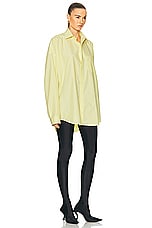 Balenciaga Cocoon Shirt in Light Yellow & White, view 3, click to view large image.