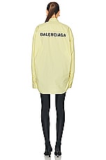 Balenciaga Cocoon Shirt in Light Yellow & White, view 4, click to view large image.