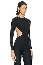 Balenciaga Cut Out Top in Black, view 2, click to view large image.