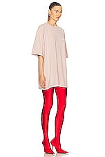 Balenciaga Large Fit T-shirt in Light Pink & White, view 3, click to view large image.