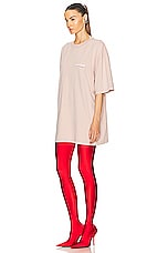 Balenciaga Large Fit T-shirt in Light Pink & White, view 4, click to view large image.