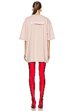Balenciaga Large Fit T-shirt in Light Pink & White, view 5, click to view large image.