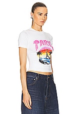 Balenciaga Fitted T-shirt in White & Pink, view 2, click to view large image.