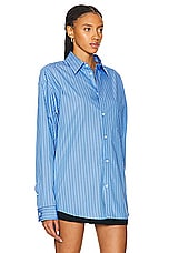 Balenciaga Regular Fit Shirt in Blue & White, view 2, click to view large image.