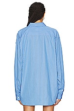 Balenciaga Regular Fit Shirt in Blue & White, view 4, click to view large image.
