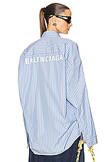 Balenciaga Cocoon Shirt in Sky Blue & White, view 1, click to view large image.