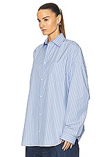 Balenciaga Cocoon Shirt in Sky Blue & White, view 4, click to view large image.