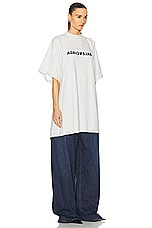 Balenciaga Oversized T-Shirt in Off White & Black, view 3, click to view large image.